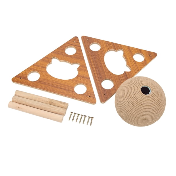 Bola de juguete rascador para gatos, juguete rascador para gatos interactivo, pelota rascadora para gatos, juguete rascador de madera para mascotas, diseñado a medida Jadeshay A