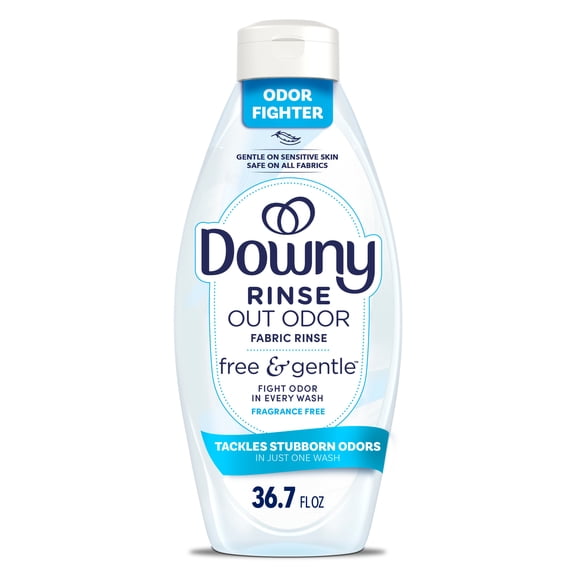 Downy Free & Gentle Rinse Out Odor Laundry Rinse, Tackles Tough Odors, 36.7 fl oz
