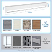 Foldable Clothes Drying Rack, Wall Mounted Collapsible Clothes Hanger with 4 Hooks for Laundry Room and Bathroom White ABS