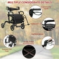 thumbnail image 4 of Giantex Rollator Walker, Folding Walking Aid w/6 Adjustable Height, Upright Walkers for Seniors Elderly, Black, 4 of 10