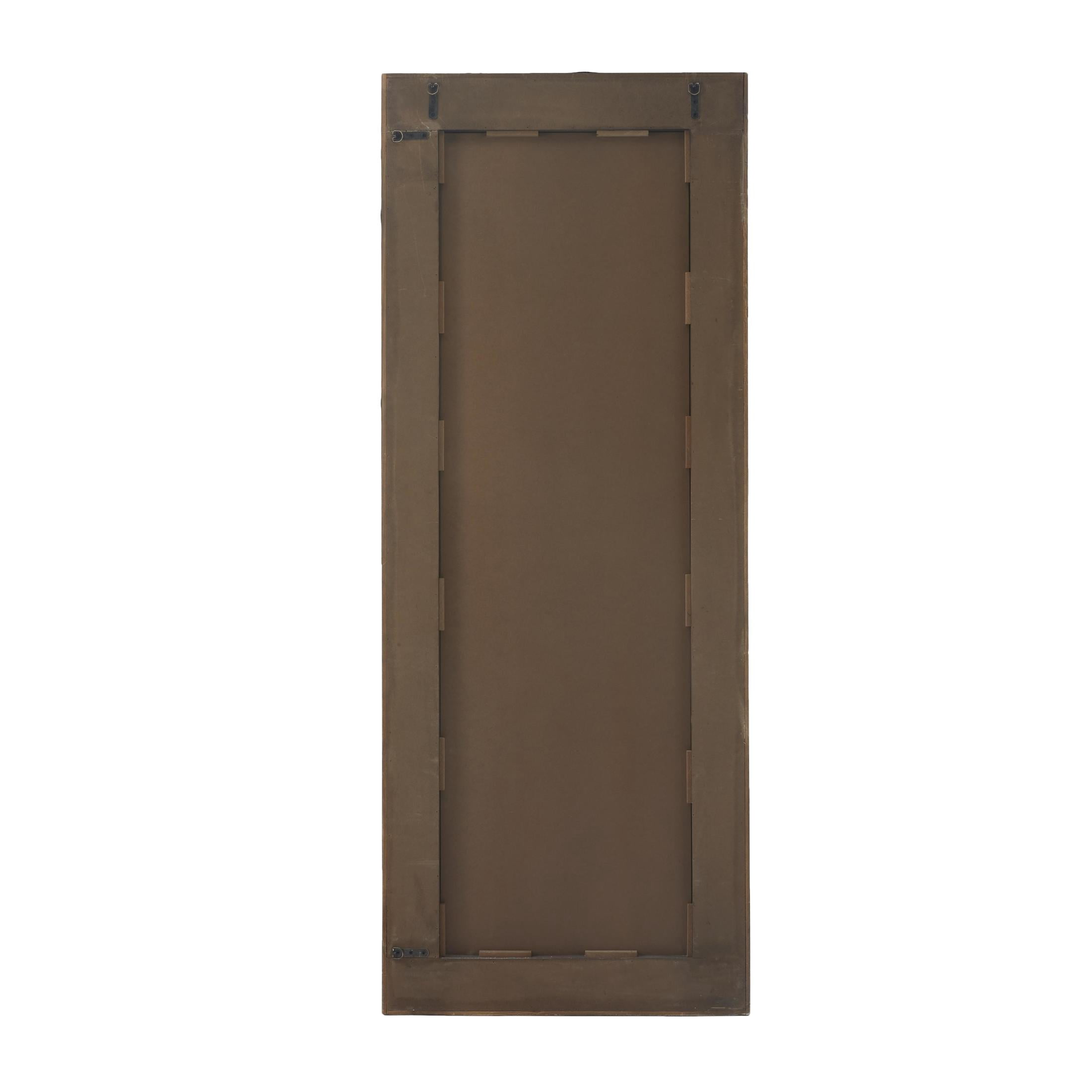 DecMode 28" x 71" Brown Diagonal Split Silver Metal Wall Mirror
