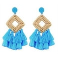 thumbnail image 1 of Pendientes colgantes trenzados de bambú hechos a mano Pendientes largos de ratán para damas y damas Ormromra HMHZ578-3, 1 of 1