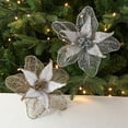 thumbnail image 4 of 23Cm Sparkling Christmas Flower Decor 2Pcs:Perfect For Tree & Wedding Decoration, 4 of 7