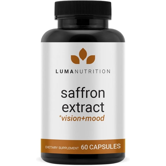 Luma Nutrition Saffron Extract Capsules - Premium Saffron Supplements - 88.50 mg Pure Saffron Pills - Mood Support - Eye Support - Made in The USA - 60 Capsules