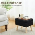 thumbnail image 5 of IVV Rectangular Storage Ottoman with Teddy Fleece Upholstery & Solid Wood Legs, Foot Stool Bench for Entryway or Bedroom, 15.7” x 11.8” x 12.9”, Black, 5 of 7