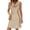 Khaki, variant on Mini Dresses for Women Solid Color V-Neck Sleeveless Stretch Dress Spring Summer Wedding Guest Dress