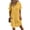 Yellow, variant on Joernso Women's Cotton Linen Dress Casual Button Down V-neck Dress with Pockets Summer Short Sleeve Beach Sundress