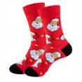 thumbnail image 2 of Unisex Crew Socks Cotton Blend Jacquard Knit Christmas Theme Patterned Long Socks Casual Novelty Holiday Socks Red Santa Claus Funny Xmas Gift Winter Warm Comfortable Breathable, 2 of 4