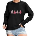 thumbnail image 1 of Gibobby Sudadera de Navidad para mujer Sudadera de manga larga con estampado lindo de árbol de Navidad para mujer(Negro,CH), 1 of 4