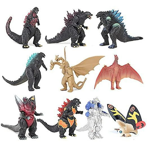 Set Of 10 Godzilla Toys, Movable Joint Action Figures, King Of The Monsters Vs Kong Mini Dinosaur Mothra Imago Burning Heisei Mecha Ghidorah Playsets