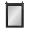 thumbnail image 2 of Kate and Laurel Cates Farmhouse Wood Framed Wall Mirror, 18 x 26, Black, Barn Door-Inspired Rustic Mirrors for Wall, 2 of 6
