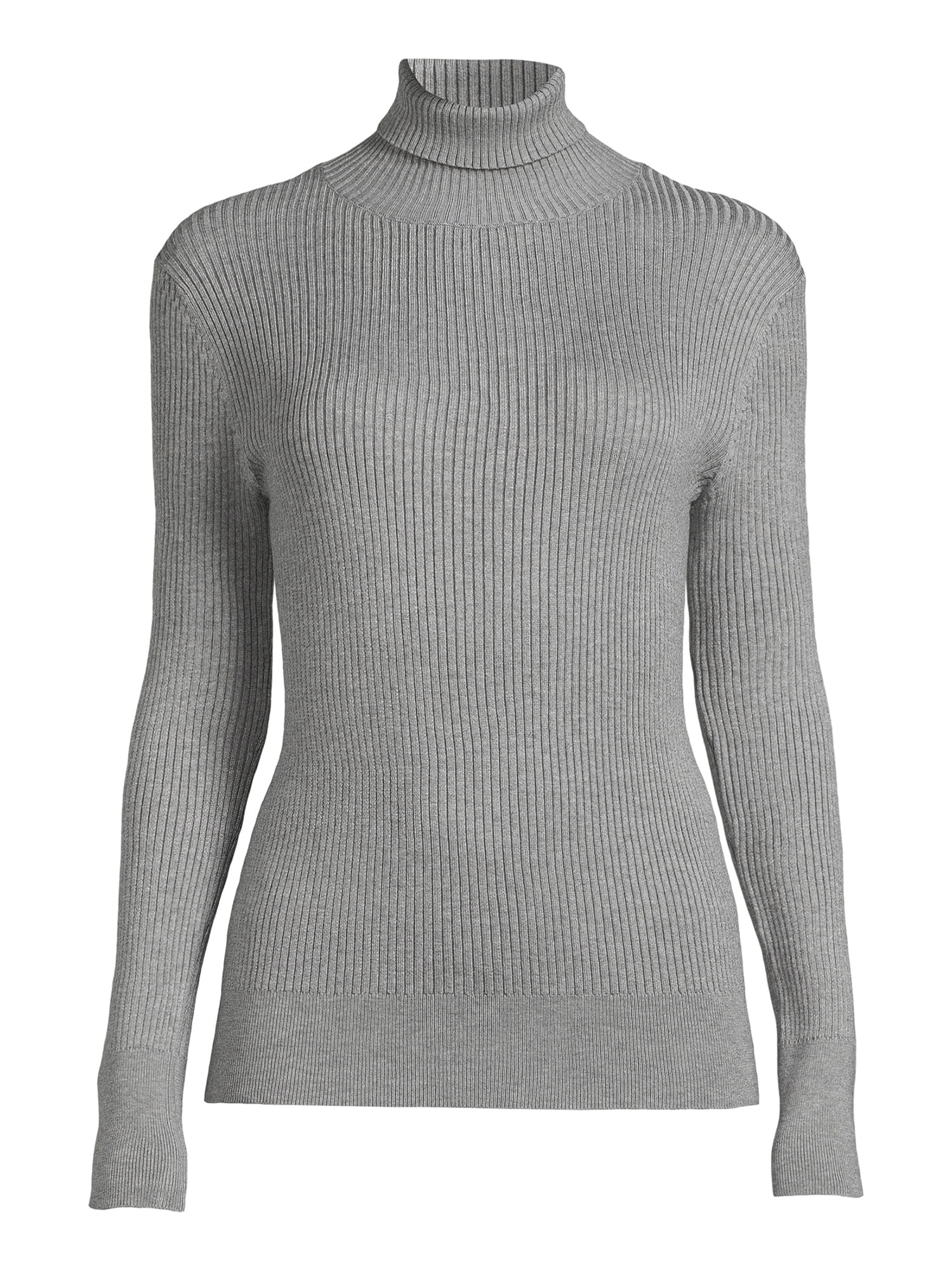 Time and Tru Women's Ribbed Knit Turtleneck, Sizes XS-XXXL