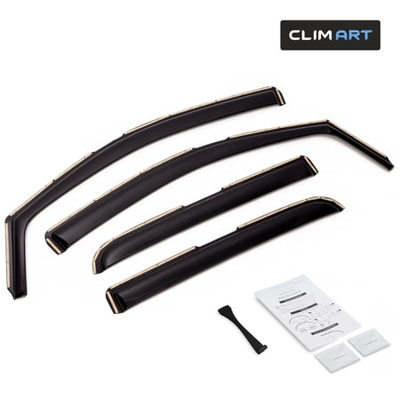 CLIM ART in-Channel Incredibly Durable Rain Guards for Chevrolet (Chevy) Colorado/GMC Canyon 2015-2022 Crew Cab, Original Window Deflectors, Vent Window Visors, Vent Deflector, 4 pcs. - 615082LP