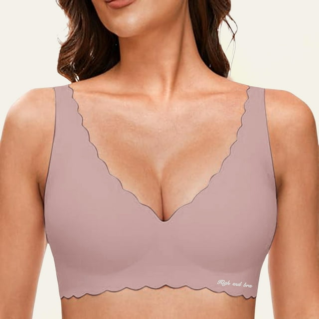 WILLBEST Brasier Sin Varillas Mujer Sujetadores De Pétalos De Escote En V Profundo Para Mujer, Sin Aros, Suaves, Sin Aros, Cómodos Y Sin Costuras.