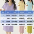 thumbnail image 3 of Sakmal Victorian Soft Nightgowns Women 100% Cotton Sleep Dress Pink Short Sleeve Nightgowns, 3 of 8