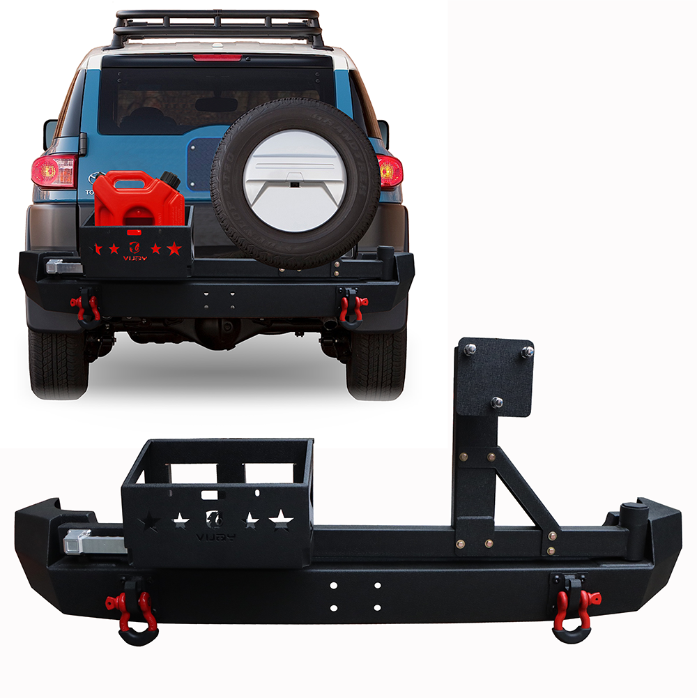 Ronghui for 20072014 Toyota FJ Cruiser Rear Bumper New w/ Tire Carrier & LED Lights