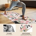 thumbnail image 4 of Husky and Pink Pioneer Flower Hot Yoga Mat Towel Non Slip for Hot Yoga - Quick-Drying Yoga Mat Cover with 4 Corner Pockets with Travel Bag - Hot Yoga Towel Non Slip 70"x26", 4 of 6