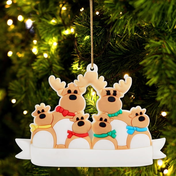 Adornos Navideños onlyliua Personalizados Trineo Familiar para Árbol de Navidad