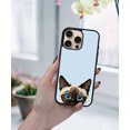 thumbnail image 5 of WIRESTER Shockproof Soft Rubber Cover Case for Apple iPhone 16 Pro Max 6.9" 2024, Animal Siamese Kitten Cat On Pale Aqua Background, 5 of 5
