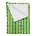 thumbnail image 2 of Abstract Green Soft Flannel Fleece Throw Blanket, Monochrome Geometric Pattern with Diagonal Square Check, Cozy Plush for Indoor and Outdoor Use, 70" x 90", Green Almond Green, by Ambesonne, 2 of 5