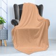 thumbnail image 4 of Chevron Soft Flannel Fleece Throw Blanket, Orange Wavy Stripes Abstract Geometric Pattern Creative Composition, Cozy Plush for Indoor and Outdoor Use, 70" x 90", Orange and White, by Ambesonne, 4 of 5