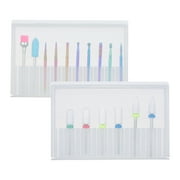 HOMEGEEK 16pcs Nail Drill Bits Set 3/32'' Ceramic Tungsten Steel Nail Drill Bits for Acrylic Gel Nails Electric Nail Fil