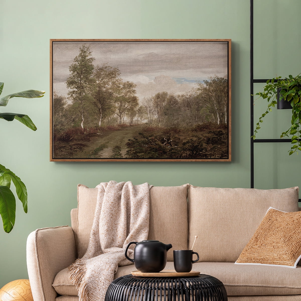 Vintage Landscape-CCCXV By Wexford Home Framed in Walnut Wood Gallery Wrapped Canvas 17 in. x 25 in.