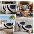 thumbnail image 5 of Navy Blue Black Abstract Art Outdoor Waterproof Pillow Covers, Modern Aesthetic Geometric Decorative Square Throw Pillowcase Sofa Cushion Sham for Patio/Couch/Chair, 18"x18" 2 Pack, 5 of 8
