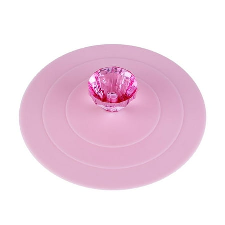 

AMNHDO Lace Rim Anti-dust Leakproof Diamond Silicone Cup Lid Seal Cover (Pink)