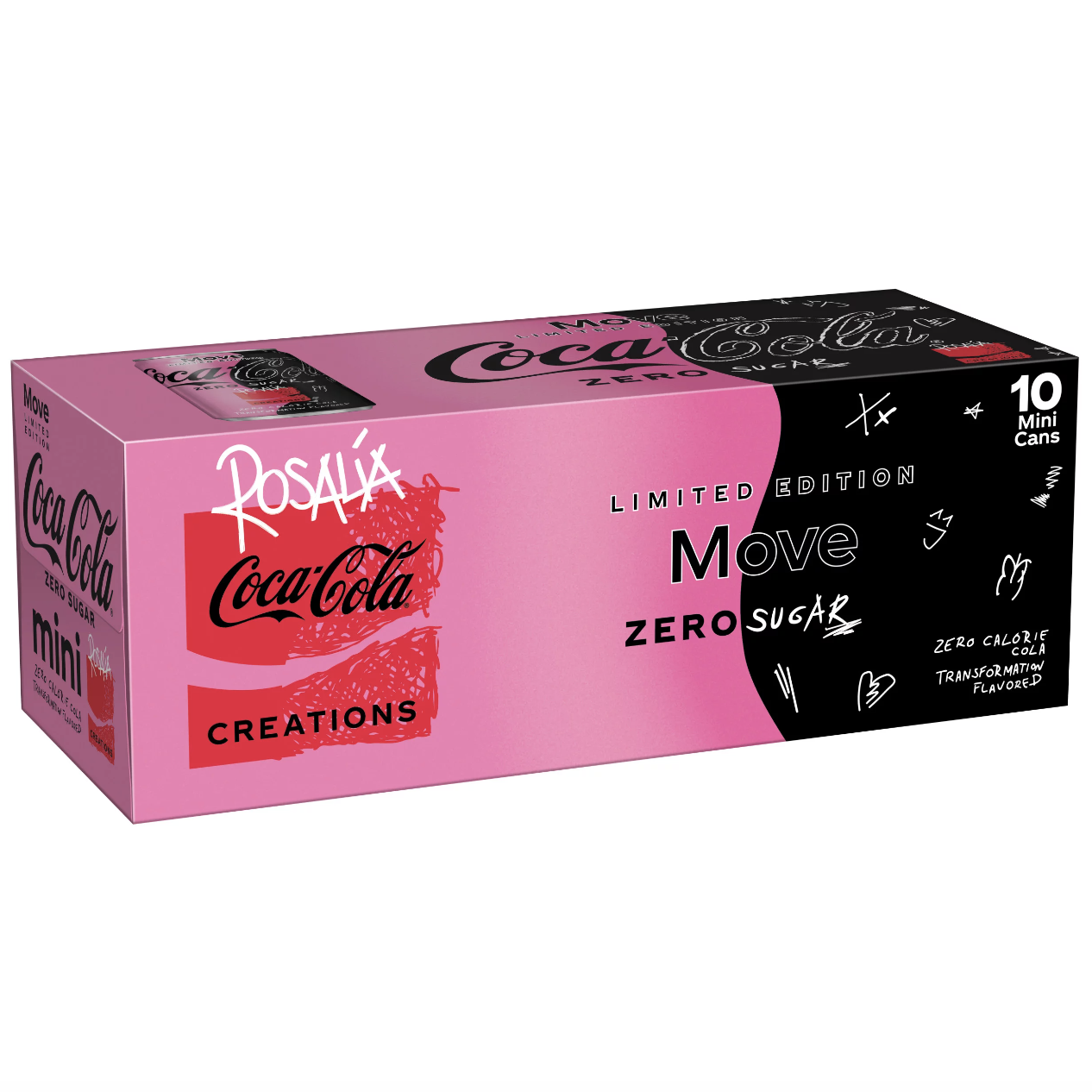 CocaCola Move Zero Sugar Mini Soda Pop Soft Drink, 7.5 fl oz, 10 Pack