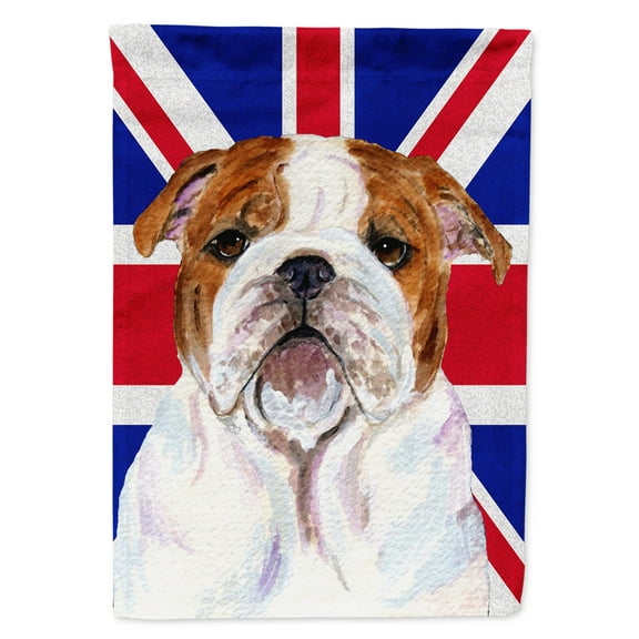 English Bulldog with English Union Jack British Flag House Flag