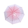 thumbnail image 5 of Trendy Pink Transparent Folding Umbrella, Cute Cherry Blossom Pattern, Windproof Portable Rain Umbrella, Manual Operation, 36.6 inches / 93 cm Canopy Diameter, 5 of 9