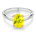 thumbnail image 2 of Gem Stone King 2.00 Ct Oval Canary Mystic Topaz 10K White and Rose Gold Ring (Size 7), 2 of 4