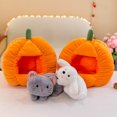 thumbnail image 6 of 2PCS Halloween Pumpkin Dog Stuffed Animal, 9.84 in Pumpkin House And Dog Plush Toys Set, Halloween Indoor Decoration for Sofa Bedroom, Trick Or Treat Halloween Party Gift (White), 6 of 7