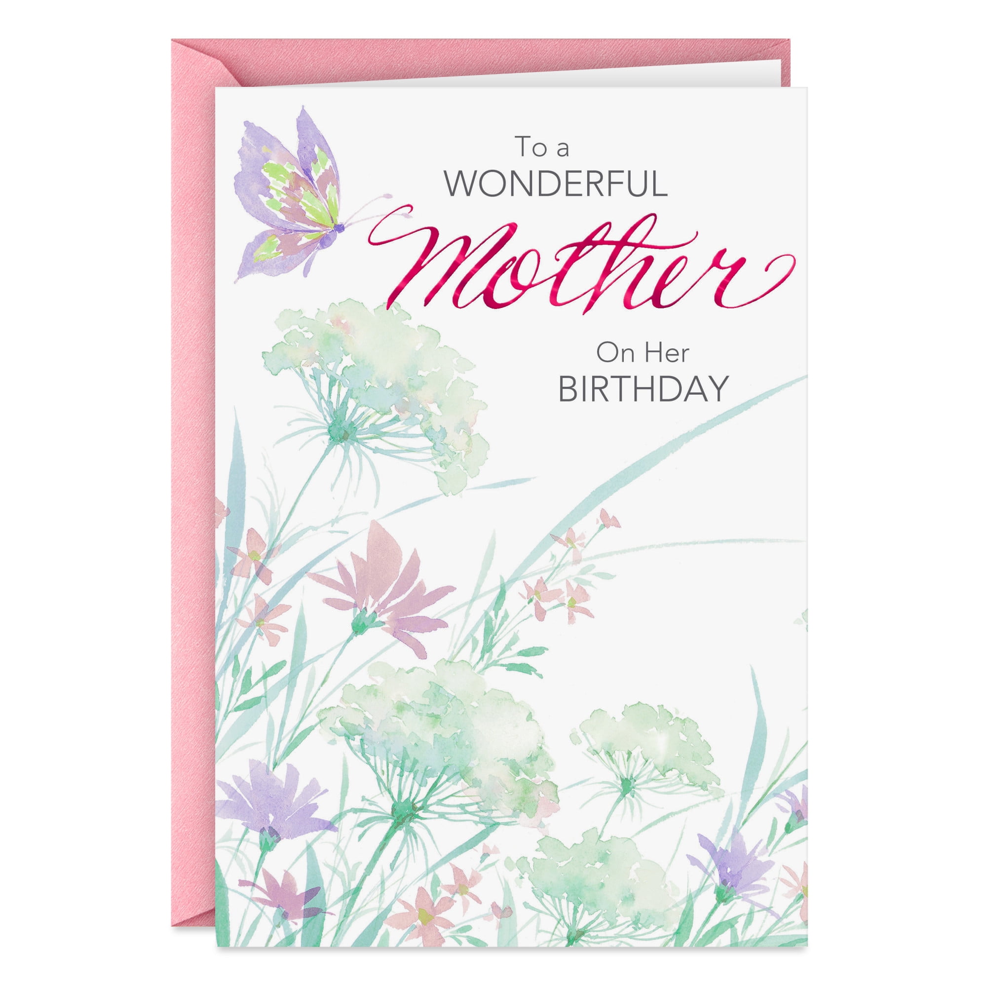 Hallmark Birthday Card for Mother (Wishing You Happiness), 1 count