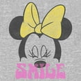 thumbnail image 2 of Junior's Minnie Mouse Smile Yellow Bow Minnie Sweatshirt Heather Gray X Large, 2 of 2
