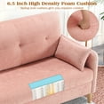 thumbnail image 6 of BedLuxury 47'' Wide LoveSeat, 2-seat Chenille sofa with 2 Pillows for Living Room and Small Spaces, Pink, 6 of 7