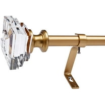 3/4" Diameter Standard Decorative Window Curtain Rod, Adjustable Curtain Rod for Windows , Acrylic Square Finials