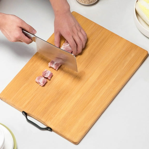 GARVALON 1Pc Khaki Rectangle Bamboo Dough Board for Non Stick Rolling Noodles and Chopping Bones in Kitchen Tool