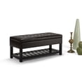 thumbnail image 2 of Simpli Home Cosmopolitan 44 inch Wide Rectangle Storage Ottoman Bench with Open Bottom in Tanners Brown Vegan Leather, 2 of 8