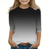 Wancir 3/4 Sleeve Shirts For Girls Crewneck Sweatshirt Pullover Casual Long Sleeve Tops Trendy Loose Fit Fall Clothing 2025