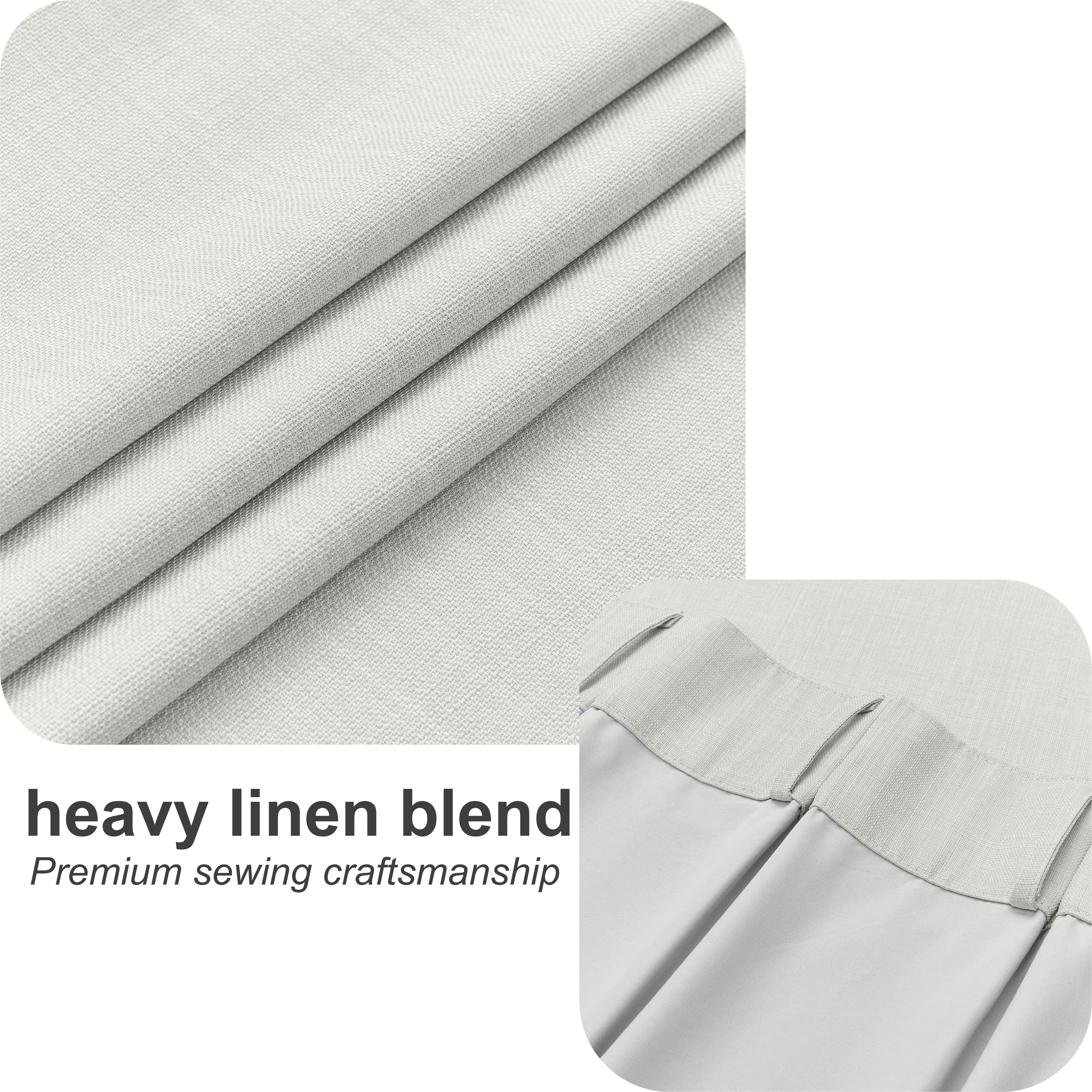 Muuphra Modern Natural White Full Blackout Pinch Pleated Curtains for Bedroom Living Room,2 Panels,40"×63"