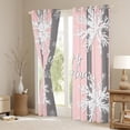 thumbnail image 3 of jejeloiu Merry Christmas Curtains Pack of 2 (42x84 Each),White Xmas Snowflake Curtains Blackout,Pink Gray Striped Lines Bedroom Curtains For Girl,Breathable Home Decor, 3 of 6