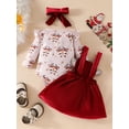 thumbnail image 3 of Baby Girl Christmas Thanksgiving Halloween Outfit Ruffled Romper Corduroy Suspender Skirts Sets Fall Winter Clothes, 3 of 8