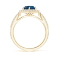 thumbnail image 2 of ANGARA Natural 1.55 ct London Blue Topaz Split Shank Ring with Diamond Hexagon in 14K Yellow Gold for Women (Size-7mm) | November Birthstone Jewelry for Women | London Blue Topaz Ring (Ring Size- 8.5), 2 of 10