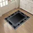 thumbnail image 3 of ODIKA 3'x5' Washable Accent Rug Patchwork Bordered Interlocking Geometric Panels Grey Abstract Refined for Bedside, Nursery Room, Pet Friendly & Non-Shedding, 3 of 7