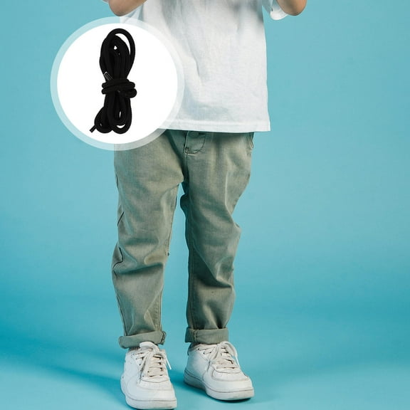 FESTFENDS 2Pairs of Black Polyester Shoelaces for Various Footwear Styles