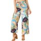 thumbnail image 5 of Pantalones de pierna ancha tropicales de cintura alta con cordón bohemios florales para mujer M Rosa, 5 of 7