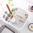 thumbnail image 7 of J&V TEXTILES Collapsible Dish Drying Rack - Popup for Easy Storage, Drain Water Directly into The Sink, Room for Eight Large Plates, Sectional Cutlery and Utensil Compartment, Compact Blue, 7 of 7