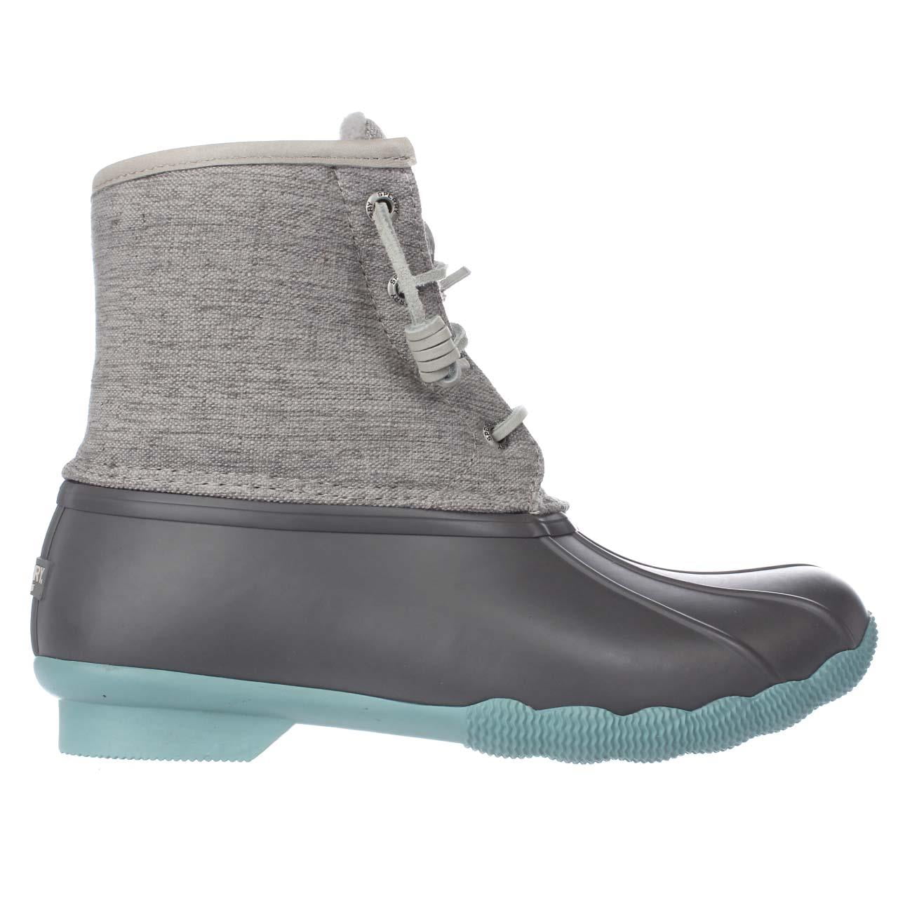 Sperry duck boots grey and turquoise sale